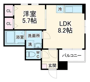Cherim築地口Ⅲ【203号室】の間取り