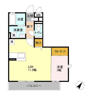 レジュウィール【2階】の間取り