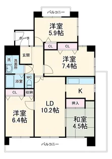 アリア33レジデンス【901号室】の間取り