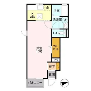 アンジューセオB【1階】の間取り