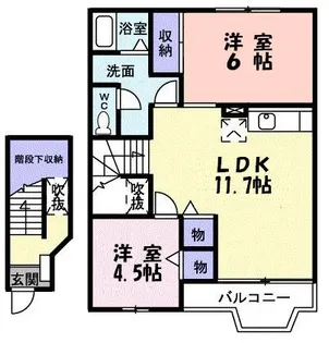 CRESTALLGOTANDA【2階】の間取り