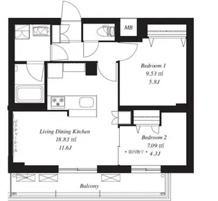 フレンシア下井草【2階】の間取り