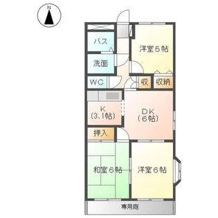 レジアスハイム遼仙【1階】の間取り