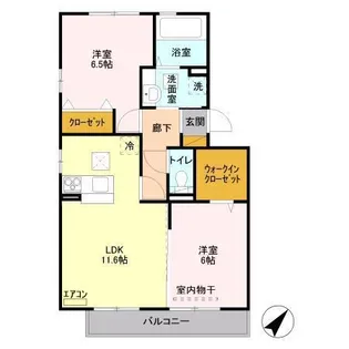 ファミールフラッツ若葉町【1階】の間取り