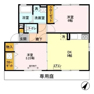 ウエルス【1階】の間取り