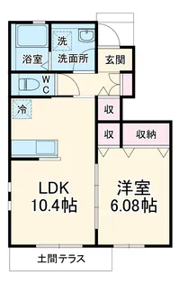 クレール サンティエ【1階】の間取り