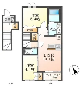 La Porta(ラ・ポルタ)【2階】の間取り