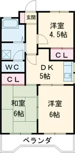 明保野ハイツ【303号室】の間取り