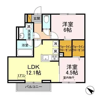 ソレアード【1階】の間取り