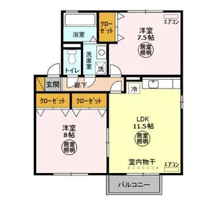 リビングタウン野田C【2階】の間取り