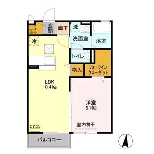 メルシー D【1階】の間取り