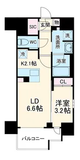 リビオレゾン靭公園【9階】の間取り