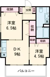 ゴールドライフマンション宇都宮【405号室】の間取り