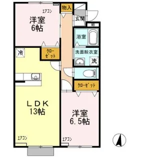 ライフイン・パストラーレ【105号室】の間取り