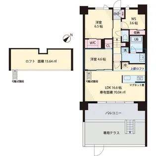 パークロード川口【1階】の間取り