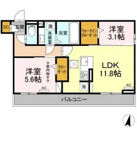 リヴィエール【102号室】の間取り