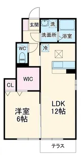 モダンコート古上条【102号室】の間取り
