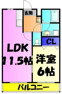 ピースコート【206号室】の間取り