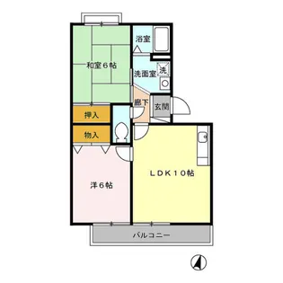 プリムヴェール 壱番館【2階】の間取り