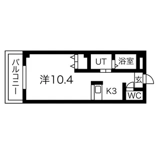 秀島ビルCrastina108【3階】の間取り