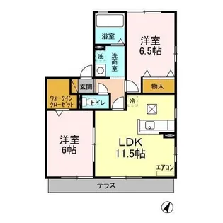 リビングタウンみずきC【1階】の間取り