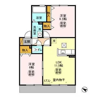 リビングタウンみずきC【1階】の間取り