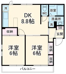 レジデンスくすのき台【102号室】の間取り