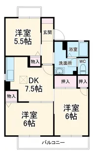 クラウン南流山【1階】の間取り