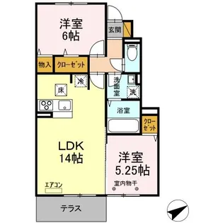プラシデスA棟【1階】の間取り