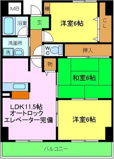 サンクレスト岸和田【02060号室】の間取り