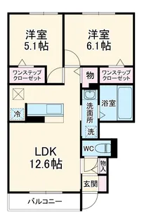 メゾン ド プリュネ A【1階】の間取り
