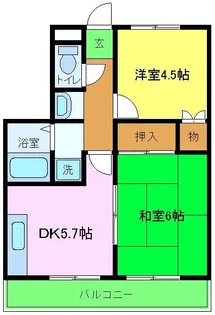 仲谷ハイツA【A103号室】の間取り