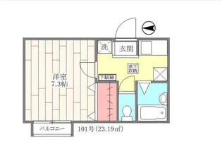 ハッピーバレー【01010号室】の間取り