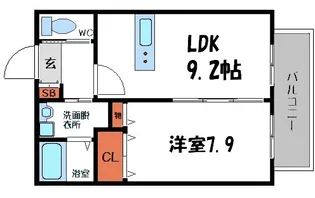 カーサ上島頭【1階】の間取り
