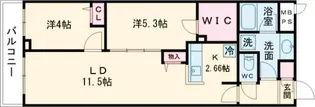 プライムガーデン若木【2階】の間取り