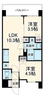 オープンブルーム二子【0604号室】の間取り