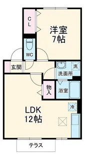 ドエルコート里吉 A【101号室】の間取り