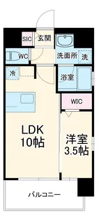 Attirant西三国【6階】の間取り