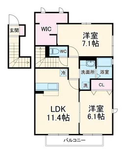 パークアベニュー A【2階】の間取り