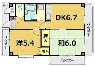 エスペランサ野川【6階】の間取り