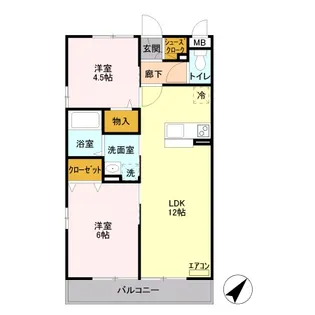 キャッソル嵯峨【2階】の間取り