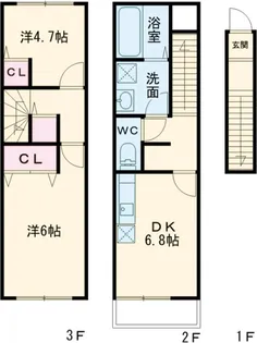 ウラノス小松川【1階】の間取り