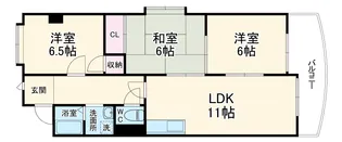 サンハイツ赤城【401号室】の間取り