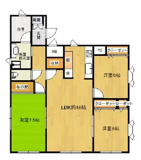 メゾンドゥ・ルミエール【101号室】の間取り