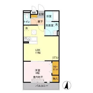 クラインハイム越谷 A【1階】の間取り