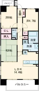 元今泉レジデンス【1階】の間取り