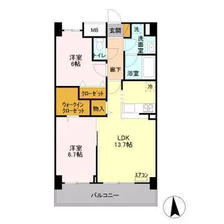 アンクレージュ【7階】の間取り