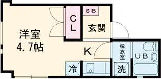 ヒューゲルハイム三軒茶屋【102号室】の間取り