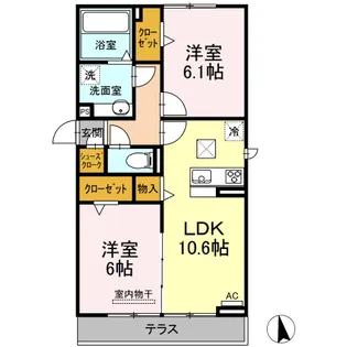 リマーニ池下【201号室】の間取り