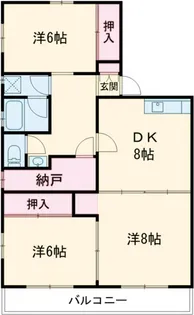 西浦コーポラス【102号室】の間取り